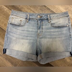 VIGOSS Marley Short Women’s Mid Rise Stretch Blue Denim Cuffed Jean Shorts S:32